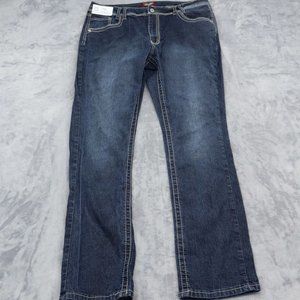 Angels Jeans Women 14 34W Blue Straight Cut 5 Pocket Design Pants Casual Bottoms